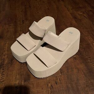 H&M Cream Platform Wedges